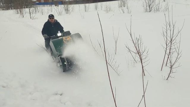 Мотобуксировщик ДРУГ тяжёлый снег смотреть онлайн