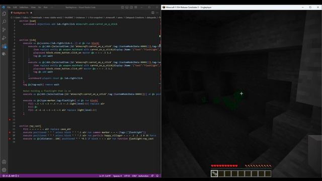 How To MAKE A Flashlight In Minecraft With DATAPACKS!