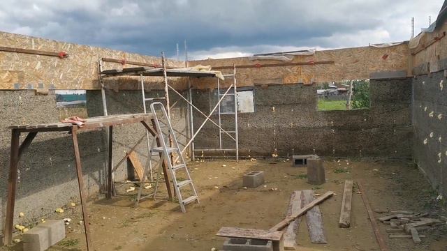 Структура нашего арболита. заканчиваем 4 ряд. дом из монолитного арболита.