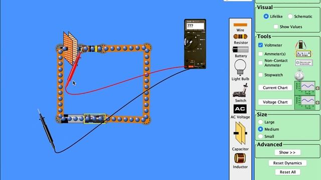 Setting up an RC circuit in PhET simulator смотреть онлайн