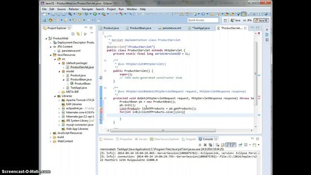 Servlet to use bean and JPA entity data смотреть онлайн