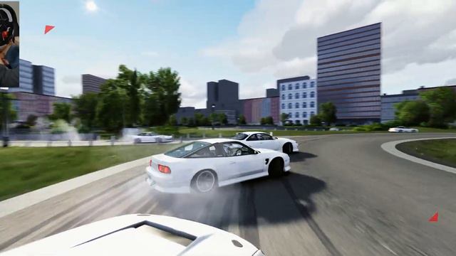 assetto corsa , 180sx drift, brooklyn, thrustmaster t300, steering Wheel game,online смотреть онлайн
