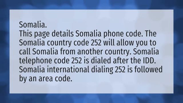 Which country code is 252? смотреть онлайн