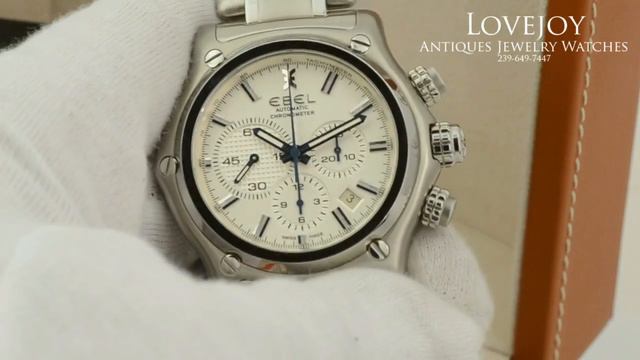 Ebel Mens 1911 BTR Stainless Steel In House E137 9137L70 White Dial смотреть онлайн