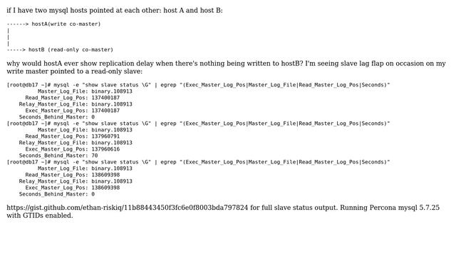 write master's slave thread lag flapping смотреть онлайн
