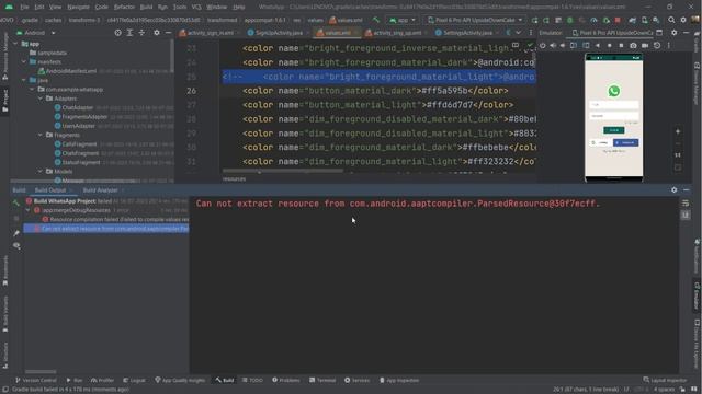 Fixed Problem 'Can not extract resource from com.android.apptcompiler.ParseResource@63e804f4'. смотреть онлайн