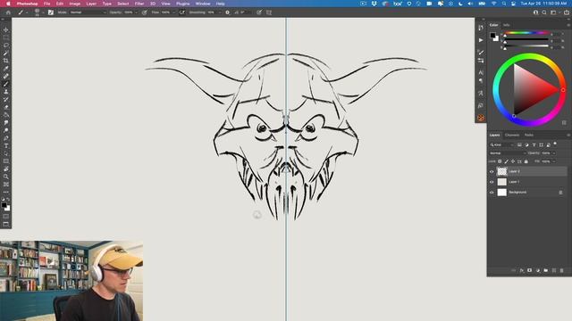 Use Symmetry Mode in Photoshop to Draw Fast! смотреть онлайн