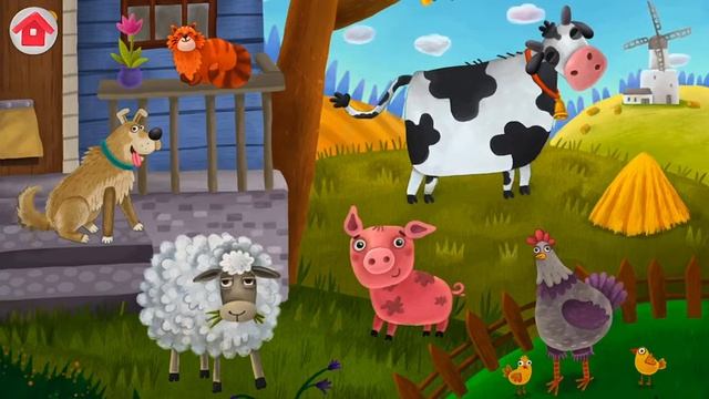 Учим вместе названия животных - игра для самых маленьких - Первые слова: детские игры - ссылка ?? смотреть онлайн