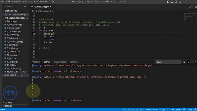 Ch16 Python While Loop | By GWiz Academy | Certificate Included смотреть онлайн