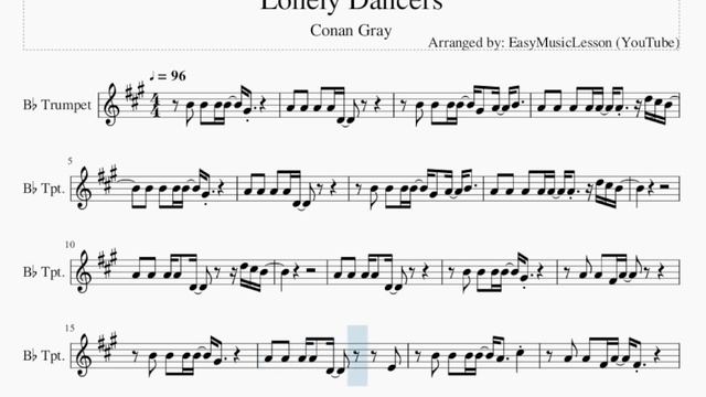 Trumpet Sheet Music: How to play Lonely Dancers by Conan Gray смотреть онлайн