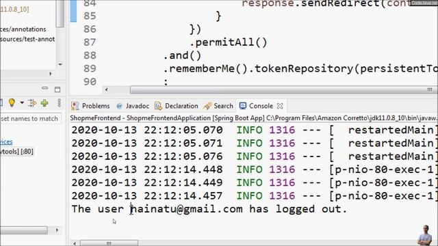 Spring Security Logout Success Handler Example смотреть онлайн