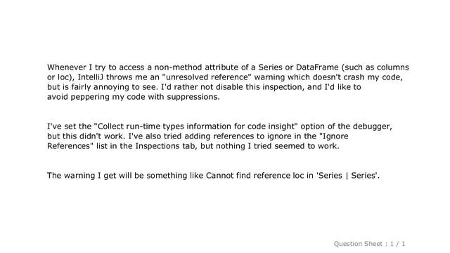 Pandas : Set IntelliJ/Pycharm to handle pandas "Unresolved references" warning смотреть онлайн