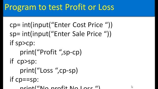 Python program to calculate Profit or Loss | Ashraf Jamal смотреть онлайн
