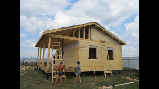 Строительство каркасного дома 6х9 м. с террасой 3х9 м. смотреть онлайн