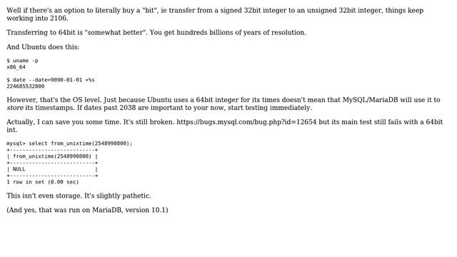 Ubuntu: Timestamp, year 2038 problem for 64 bit Ubuntu system (2 Solutions!!) смотреть онлайн
