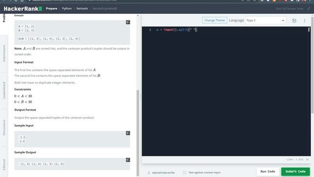 HackerRank Python Problem "collections.product()" || Competitive Programing With Python @Codolearn смотреть онлайн