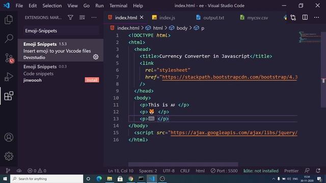 How to Insert Emoji in Visual Studio Code Editor While Writing Source Code Using Emoji Snippets смотреть онлайн