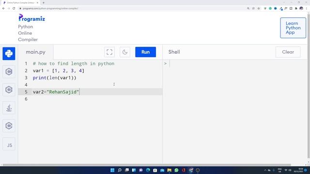how to find length of string and list in python смотреть онлайн