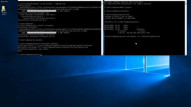 Creating Python 3.6 and 2.7 virtual environment on Windows смотреть онлайн