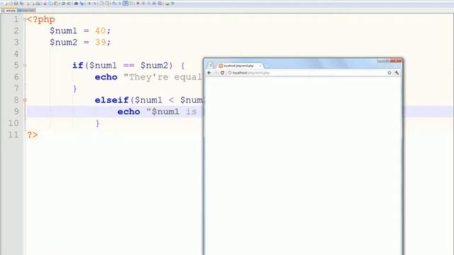 PHP Tutorial - 5 - If, elseif, else statement смотреть онлайн
