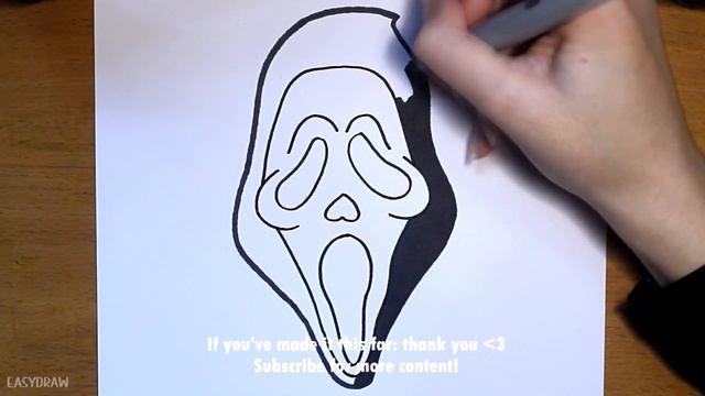 How to draw GHOSTFACE - Scream │ EASY drawing for beginners смотреть онлайн