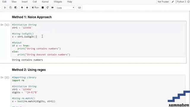 How to check whether string contains only numbers-using Naice Approach смотреть онлайн
