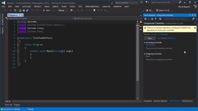GitHub ve Visual Studio ile Local Git Repositories & Push to GitHub & Sync смотреть онлайн