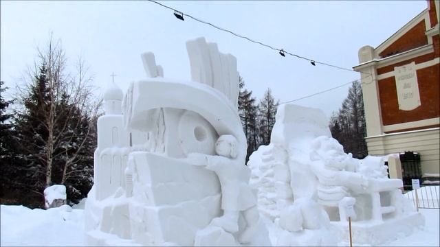 Снежные скульптуры в Новосибирске. 15.01.21 г. смотреть онлайн