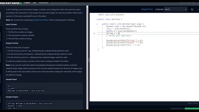 4.Java Stdin and Stdout II Problem By Java смотреть онлайн