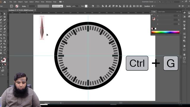 Adobe Illustrator Training - Class 10 - Wall Clock with Rotate Tool. смотреть онлайн