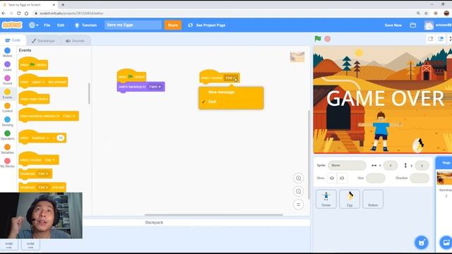 Save My Eggs Game - 03 Game Over State and Points system (Scratch Programming) смотреть онлайн