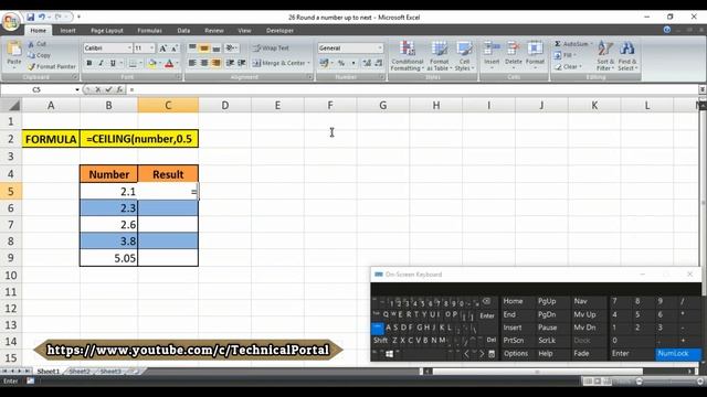 How to Uuse CEILING Formula in MS Excel |Round a number to its next Half|#TECHNICAL_PORTAL смотреть онлайн