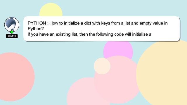 PYTHON : How to initialize a dict with keys from a list and empty value in Python? смотреть онлайн
