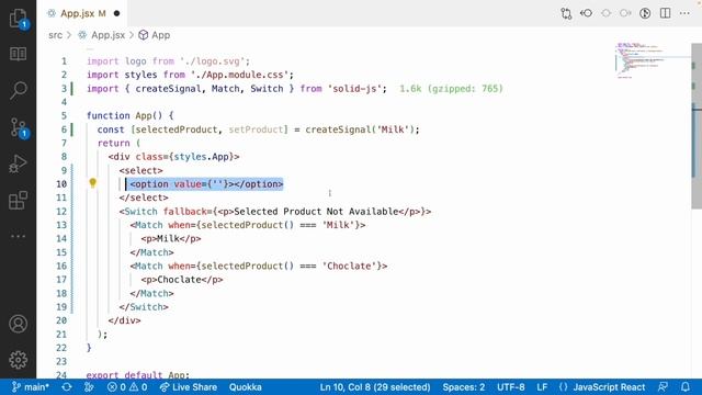 Switching Statements Solid JS | Solid JS tutorials | Part 9 смотреть онлайн