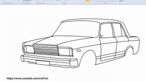 Как Нарисовать ВАЗ 2107 - How To draw Car VAZ 2107