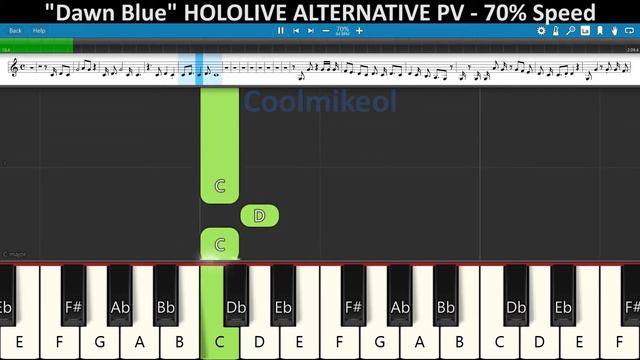 "Dawn Blue" From Hololive Alternative | BASIC Piano Melody смотреть онлайн