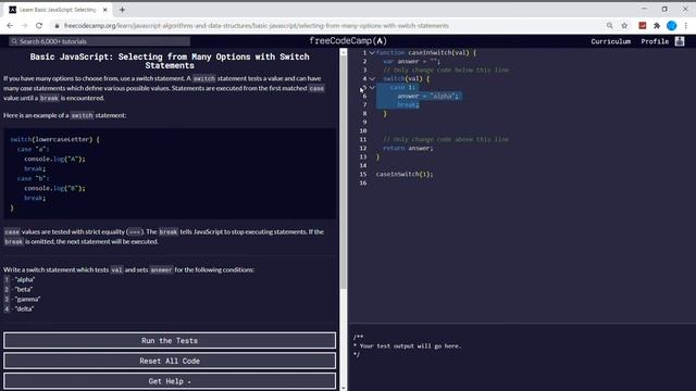Basic Javascript (74/111) | Selecting from Many Options with Switch Statements | freeCodeCamp смотреть онлайн