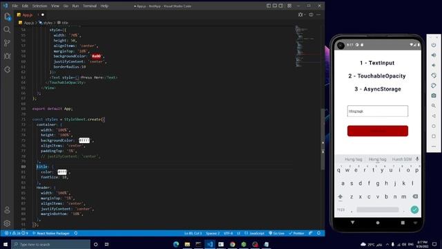 5- ( TextInput , TouchableOpacity , AsyncStorage ) React Native Arabic смотреть онлайн
