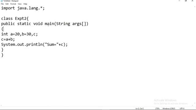 Write a program to print the Sum of two numbers using Java||sctevt java programs|Java(Experiment-2) смотреть онлайн