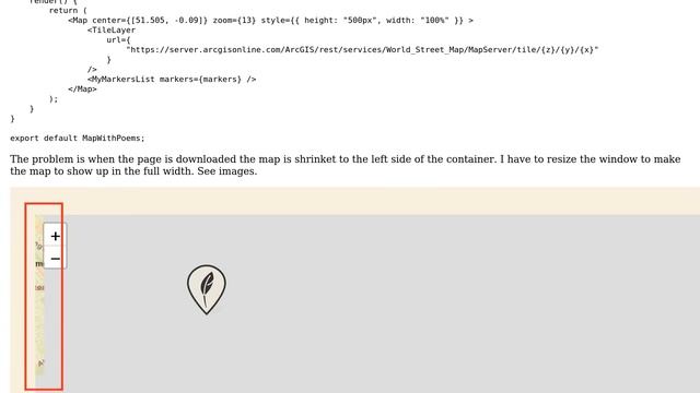 GIS: Map is not visible at initialization using react-leaflet смотреть онлайн