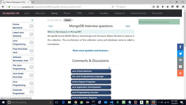 What is Namespace in MongoDB?
| javapedia.net смотреть онлайн