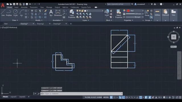 AutoCAD 2021 | LINE POLYLINE COMMAND |L#1| ABZESHMOR | смотреть онлайн