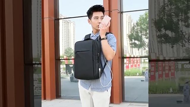 Fashion Men's Backpack light Breathable Backpack Wear resistant USB Port Laptop Bag смотреть онлайн