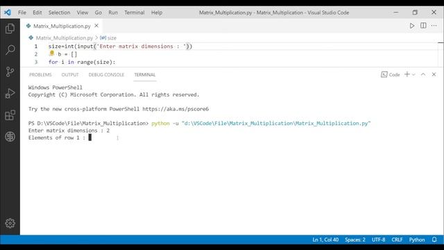 Matrix Multiplication of Same Dimension in Python | Matrix Multiplication in Python user input valu смотреть онлайн