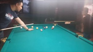 Играем в бильярд "Американка".  Папины уроки. Моя первая игра.