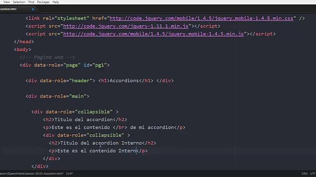 Tutorial JQuery Mobile - 05 Accordion смотреть онлайн