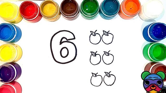 Как нарисовать ЦИФРЫ / мультик раскраска ЦИФРЫ для детей / Раскраски малышам/ 6 смотреть онлайн