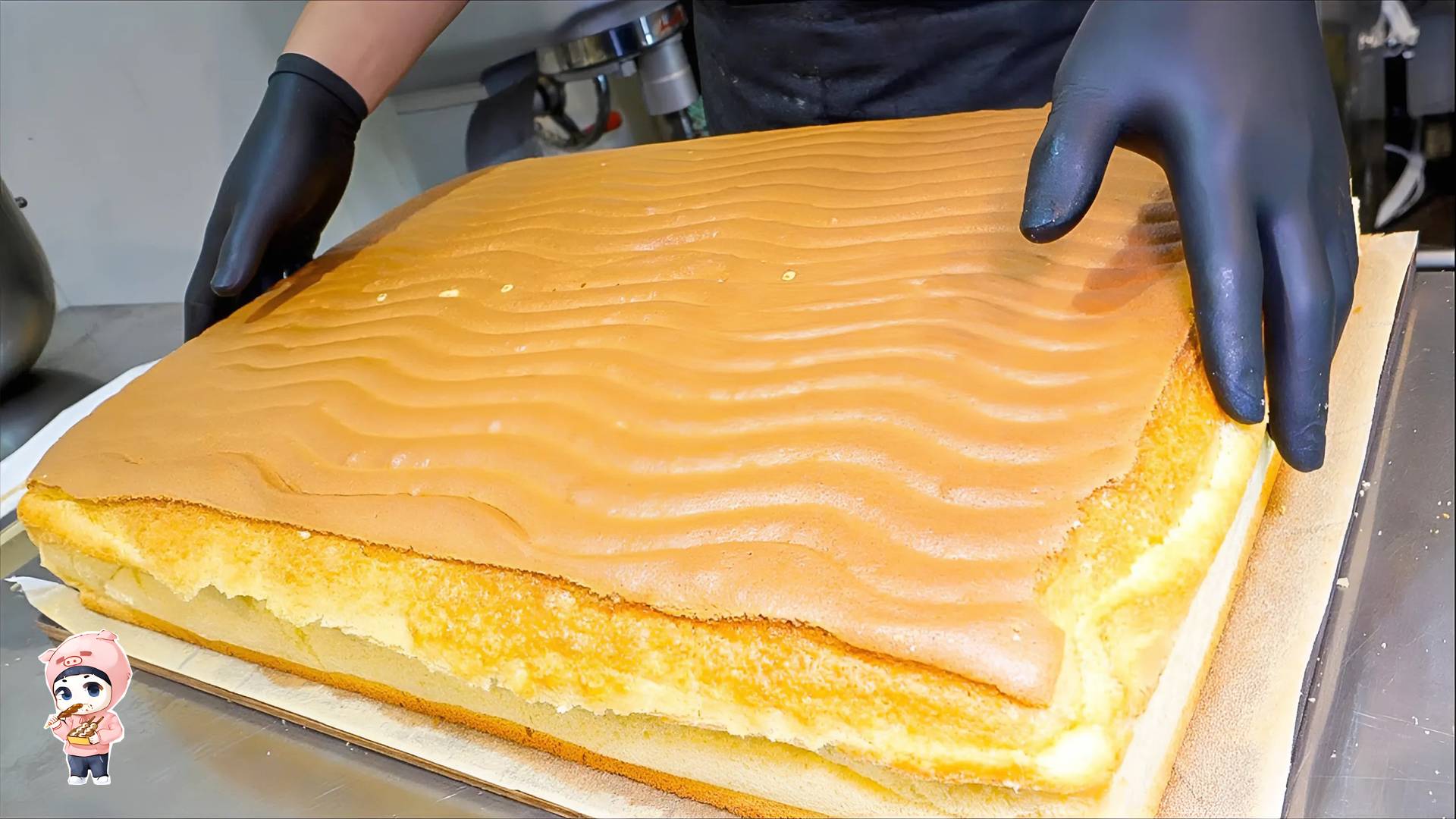 Крем-бомба! Гигантская Кастелла! Процесс изготовления корейской выпечки
