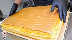 Крем-бомба! Гигантская Кастелла! Процесс изготовления корейской выпечки