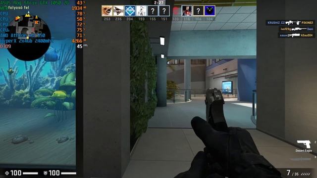 CS:GO AMD Athlon x4 950 - GTX 1050 смотреть онлайн